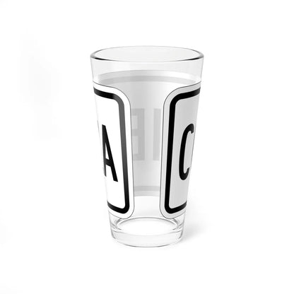 Begin plate es (Puerto Rico) (Road Sign) Pint Glass 16oz - Go Mug Yourself