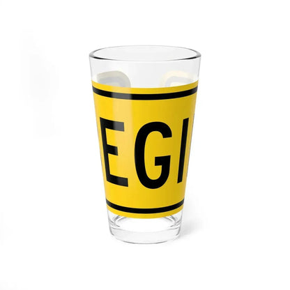 Begin plate Wyoming (Wyoming) (Road Sign) Pint Glass 16oz 16oz - Go Mug Yourself