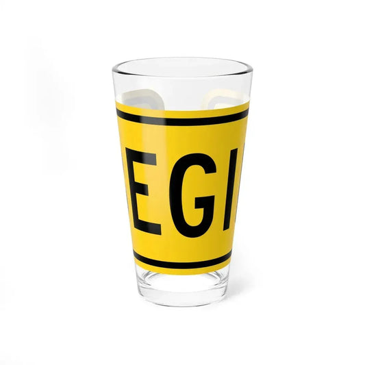 Begin plate Wyoming (Wyoming) (Road Sign) Pint Glass 16oz 16oz - Go Mug Yourself