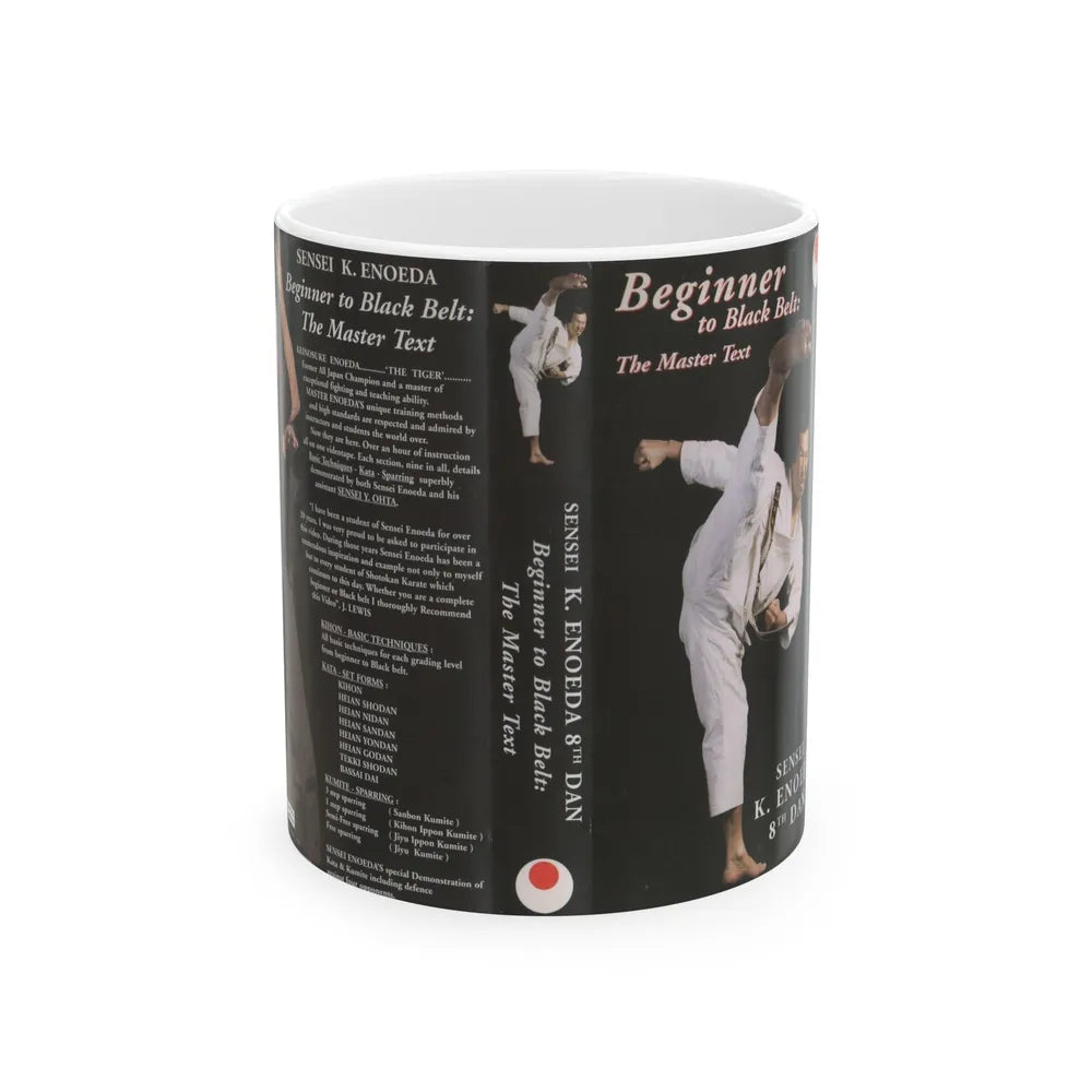 BEGINNER TO BLACK BELT THE MASTER TEXT (VHS COVER) - White Coffee Mug-11oz-Go Mug Yourself