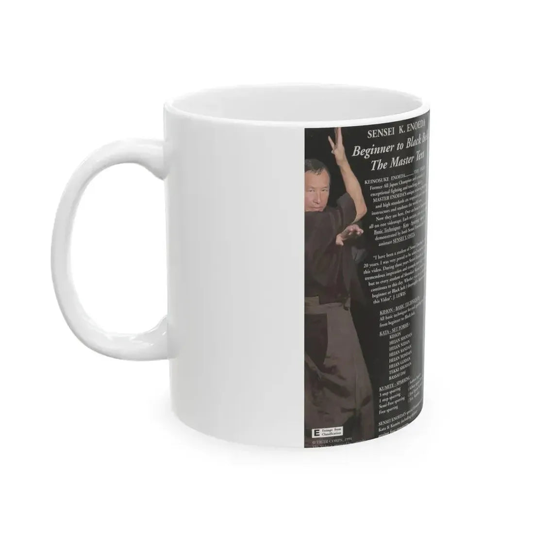 BEGINNER TO BLACK BELT THE MASTER TEXT (VHS COVER) - White Coffee Mug - Go Mug Yourself