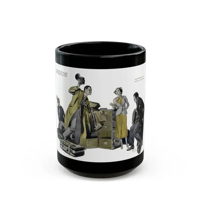 Beginning - Dark Masquerade (2), Liberty magazine, May 23, 1936 - Black Coffee Mug 15oz - Go Mug Yourself