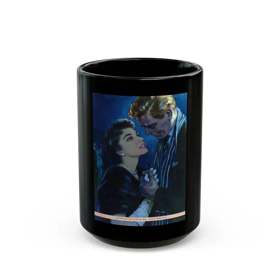 Beginning Of Love by Jane Freeland, Woman magazine, 1956 - Black Coffee Mug 15oz - Go Mug Yourself