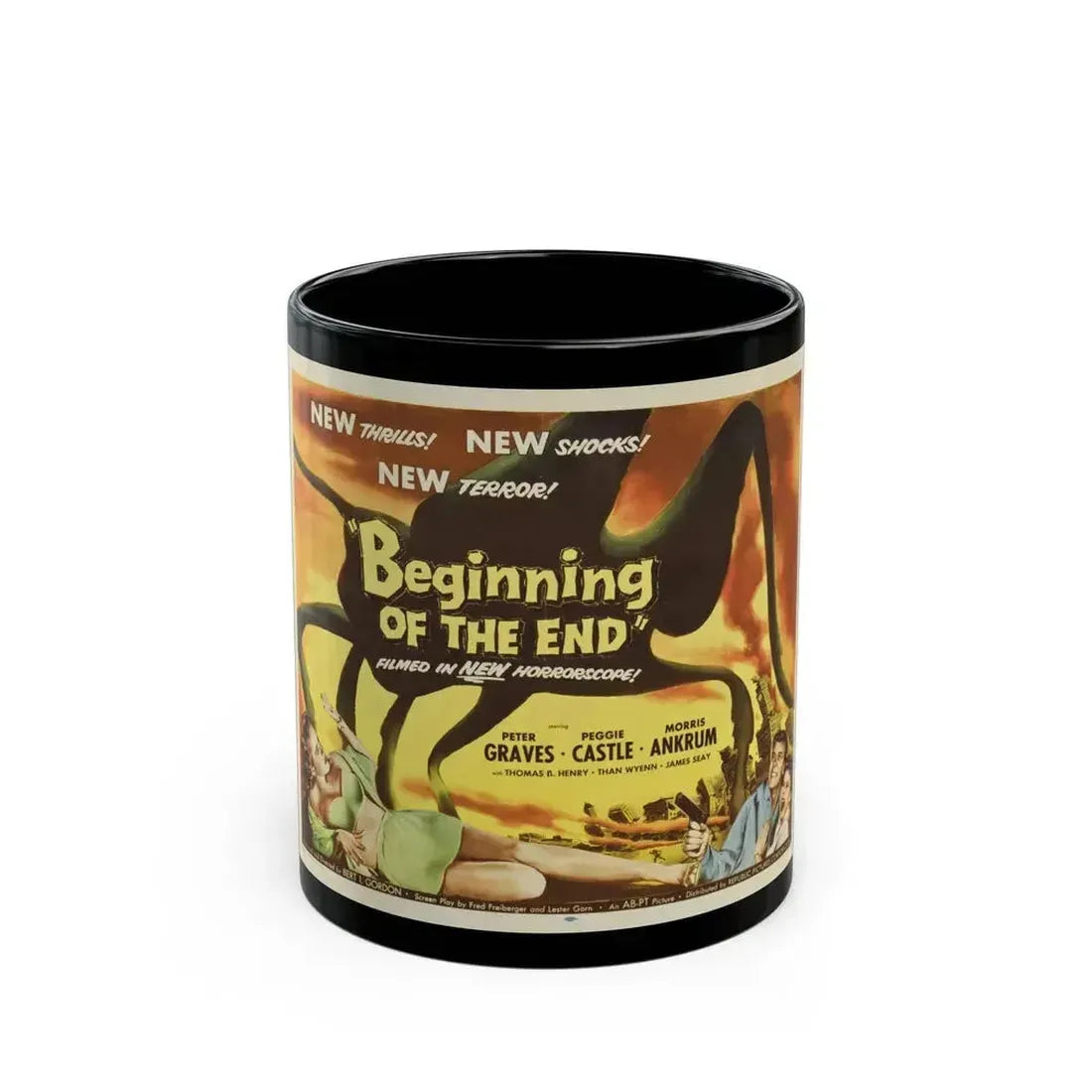 BEGINNING OF THE END (2) 1957 Movie Poster - Black Coffee Mug - Go Mug Yourself