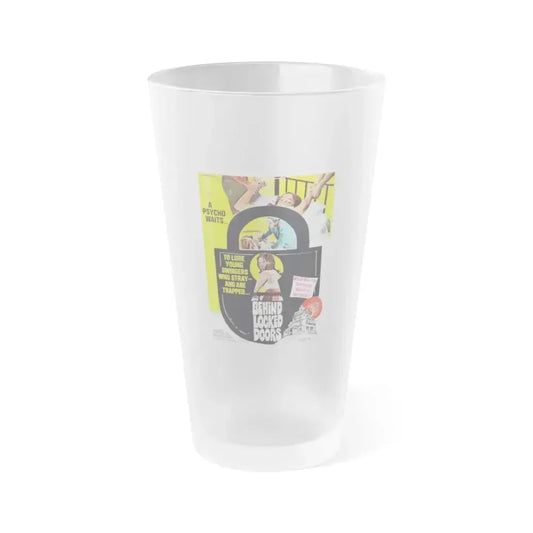 BEHIND LOCKED DOORS 1948 Movie Poster - Frosted Pint Glass 16oz 16oz Frosted - Go Mug Yourself