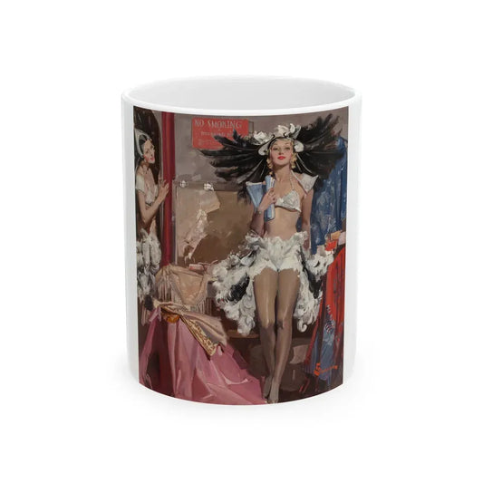 Behind the Curtain - White Coffee Mug 11oz - Go Mug Yourself