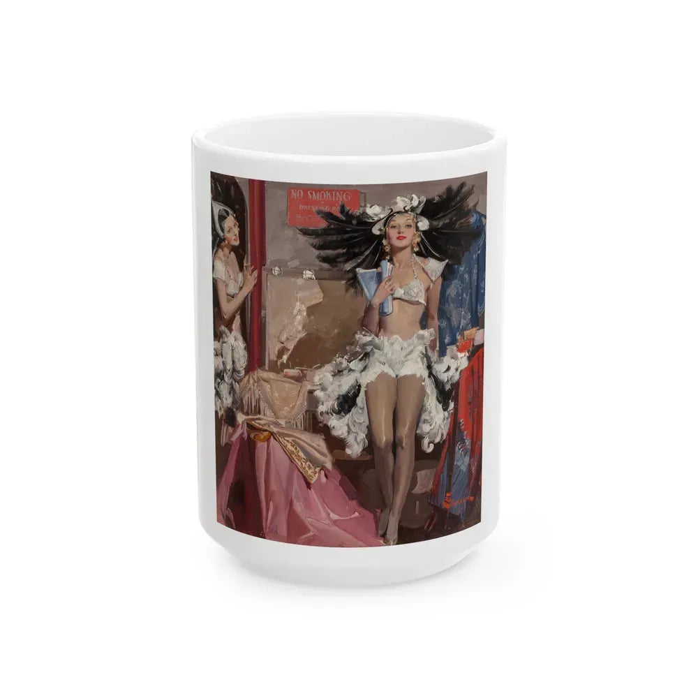 Behind the Curtain - White Coffee Mug 15oz - Go Mug Yourself