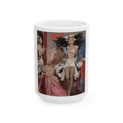 Behind the Curtain - White Coffee Mug 15oz - Go Mug Yourself