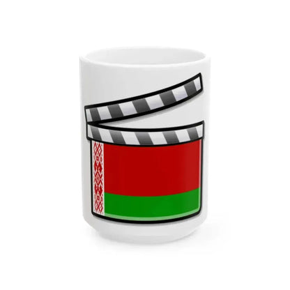Belarus film clapperboard (Belarus) White Coffee Mug 15oz - Go Mug Yourself