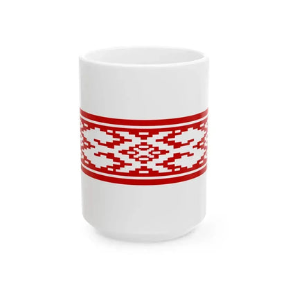 Belarus flag pattern 1951-1991 (Belarus) White Coffee Mug 15oz - Go Mug Yourself