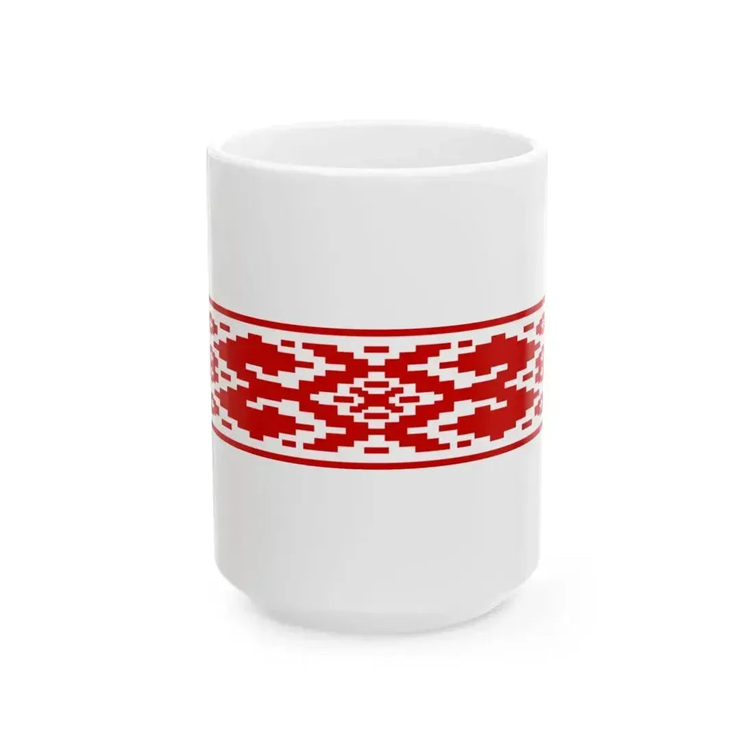 Belarus flag pattern 1995-2012 (Belarus) White Coffee Mug 15oz - Go Mug Yourself