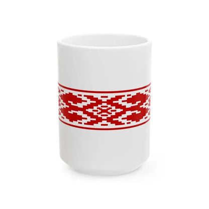 Belarus flag pattern 1995-2012 (Belarus) White Coffee Mug 15oz - Go Mug Yourself