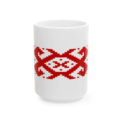 Belarus flag pattern (Belarus) White Coffee Mug 15oz - Go Mug Yourself