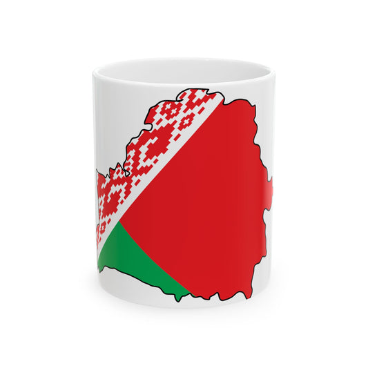 Belarus map and flag (Belarus) White Coffee Mug-11oz-Go Mug Yourself