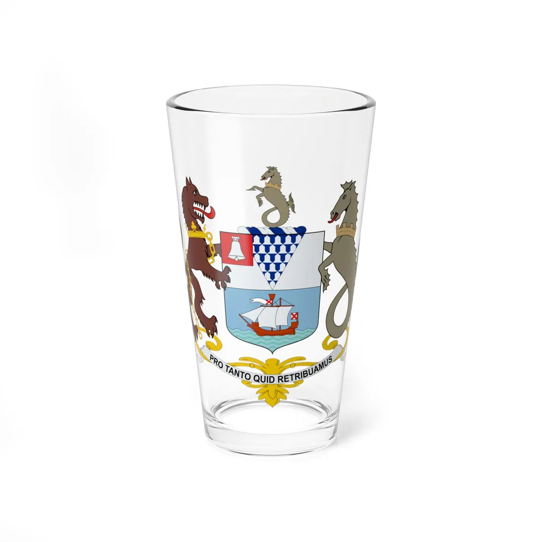 Belfast City Coat of Arms (United Kingdom) (Coat of Arms) Pint Glass 16oz 16oz - Go Mug Yourself
