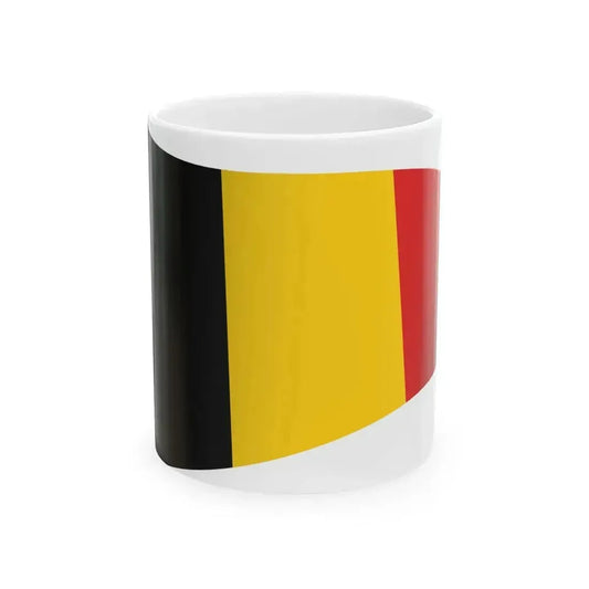 Belgium Flag - iconic waving (Belgium) White Coffee Mug 11oz - Go Mug Yourself