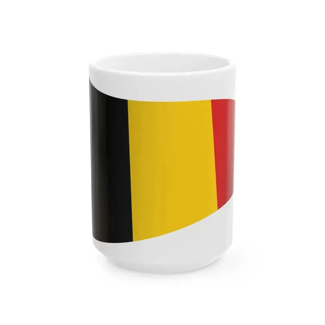 Belgium Flag - iconic waving (Belgium) White Coffee Mug 15oz - Go Mug Yourself