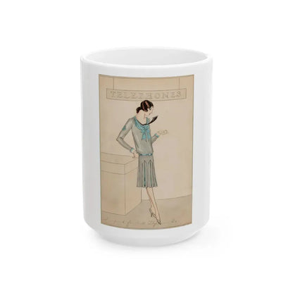 Bell Telephone Company advertising illustration (Attributed) - White Coffee Mug 15oz - Go Mug Yourself