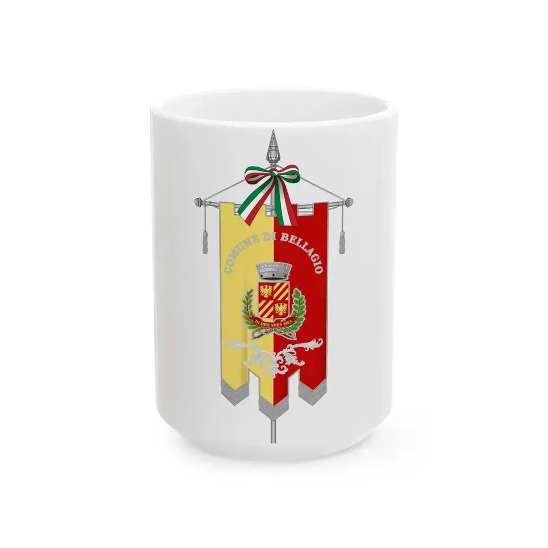 Bellagio-Gonfalone (Italy) White Coffee Mug 15oz - Go Mug Yourself