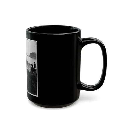 Belle Plain Landing, Virginia. Distance View Of Belle Plain Landing On The James River (U.S. Civil War) Black Coffee Mug - Go Mug Yourself