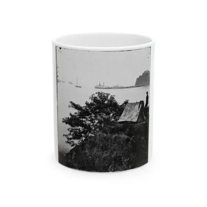 Belle Plain Landing, Virginia. Distance View Of Belle Plain Landing On The James River (U.S. Civil War) White Coffee Mug 11oz - Go Mug Yourself
