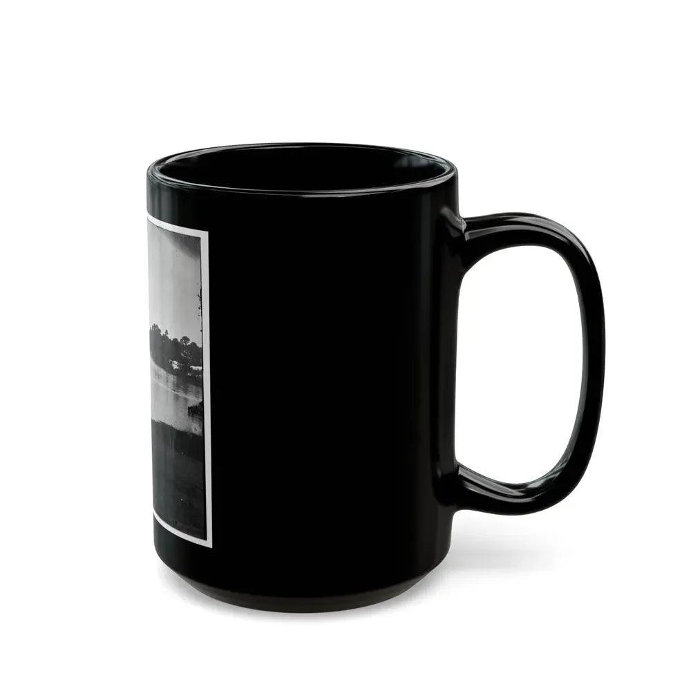 Belle Plain Landing, Virginia. Distance View Of Belle Plain Landing On The James River. (U.S. Mail Wagon 2nd Corps In Foreground) (U.S. Civil War) Black Coffee Mug - Go Mug Yourself