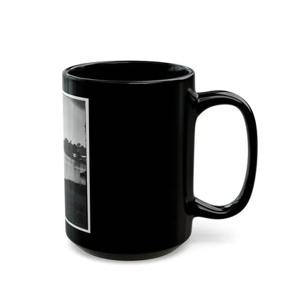 Belle Plain Landing, Virginia. Distance View Of Belle Plain Landing On The James River. (U.S. Mail Wagon 2nd Corps In Foreground) (U.S. Civil War) Black Coffee Mug - Go Mug Yourself