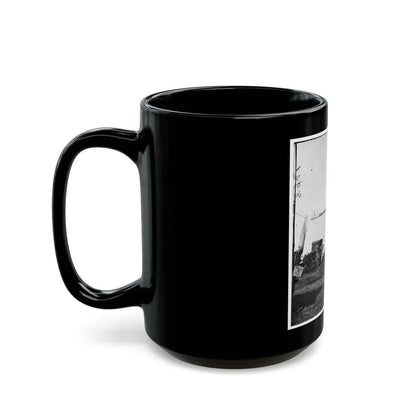 Belle Plain Landing, Virginia. Distance View Of Belle Plain Landing On The James River. (U.S. Mail Wagon 2nd Corps In Foreground) (U.S. Civil War) Black Coffee Mug - Go Mug Yourself