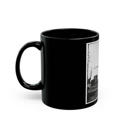 Belle Plain Landing, Virginia. Distance View Of Belle Plain Landing On The James River. (U.S. Mail Wagon 2nd Corps In Foreground) (U.S. Civil War) Black Coffee Mug - Go Mug Yourself