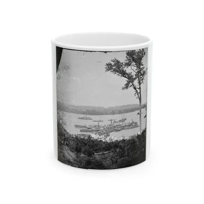 Belle Plain Landing, Virginia. View Of Camp And Transports. (Lower Landing). Photo Taken Near Bull Bluff -3 (U.S. Civil War) White Coffee Mug 11oz - Go Mug Yourself