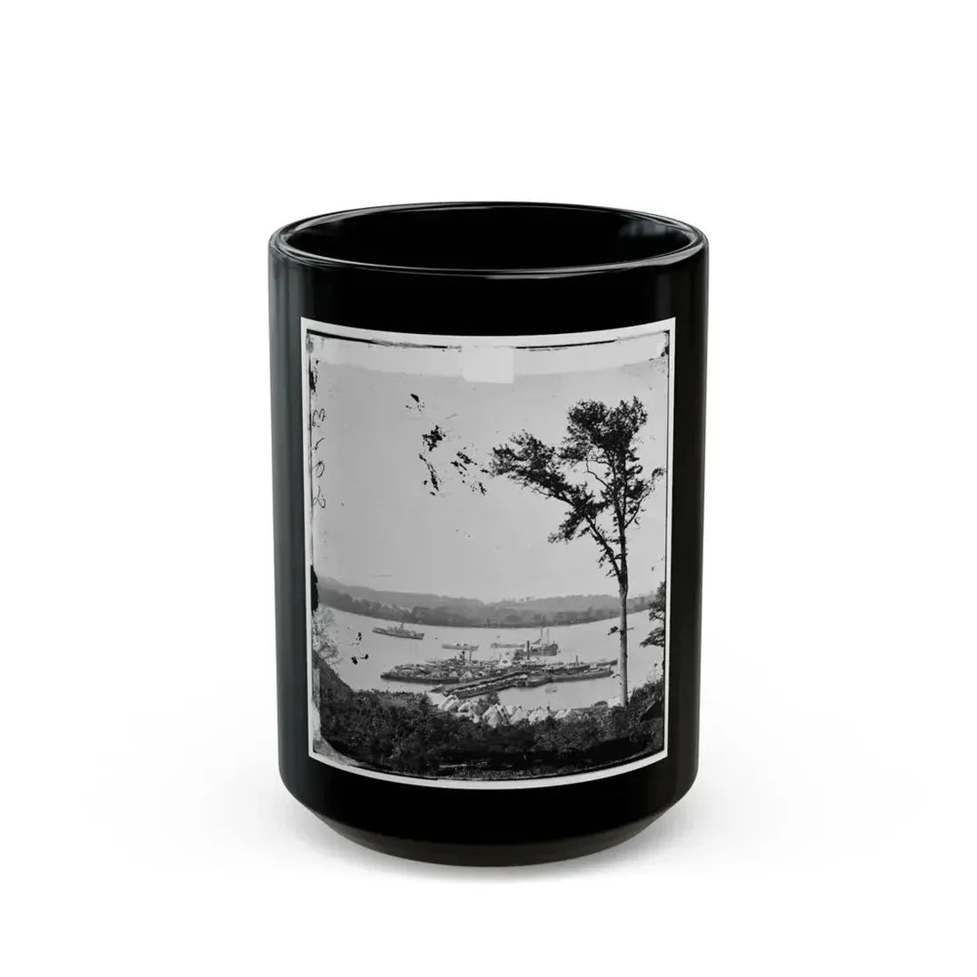 Belle Plain Landing, Virginia. View Of Camp And Transports. (Lower Landing). Photo Taken Near Bull Bluff (U.S. Civil War) Black Coffee Mug 15oz - Go Mug Yourself