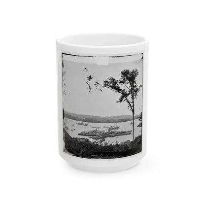Belle Plain Landing, Virginia. View Of Camp And Transports. (Lower Landing). Photo Taken Near Bull Bluff (U.S. Civil War) White Coffee Mug 15oz - Go Mug Yourself