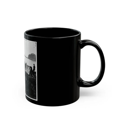 Belle Plain Landing, Virginia. Distance View Of Belle Plain Landing On The James River (U.S. Civil War) Black Coffee Mug-Go Mug Yourself