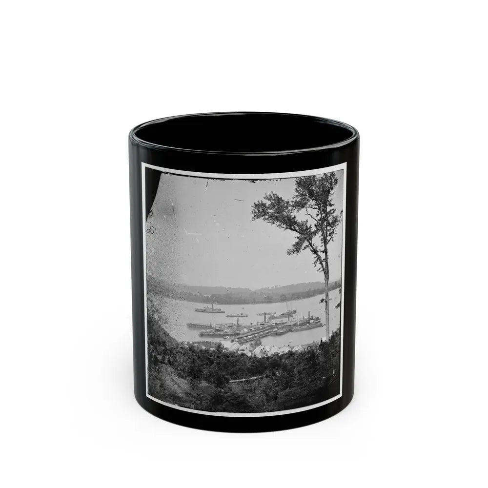 Belle Plain Landing, Virginia. View Of Camp And Transports. (Lower Landing). Photo Taken Near Bull Bluff -3 (U.S. Civil War) Black Coffee Mug-11oz-Go Mug Yourself