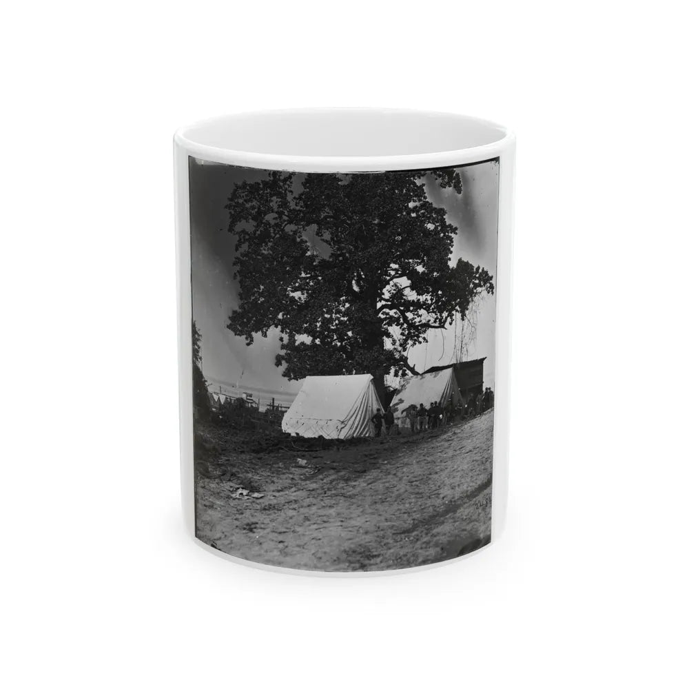 Belle Plain Landing, Virginia. View Of The Tents Of The Sanitary Commission (U.S. Civil War) White Coffee Mug-11oz-Go Mug Yourself