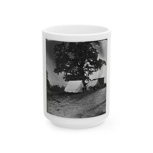 Belle Plain Landing, Virginia. View Of The Tents Of The Sanitary Commission (U.S. Civil War) White Coffee Mug-15oz-Go Mug Yourself