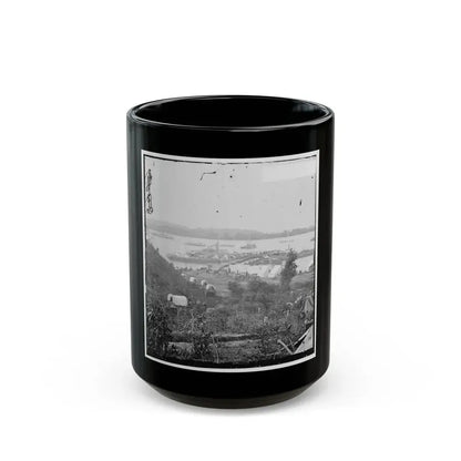 Belle Plain, Va.  Army Wagons And Transports At The Lower Landing (U.S. Civil War) Black Coffee Mug 15oz - Go Mug Yourself