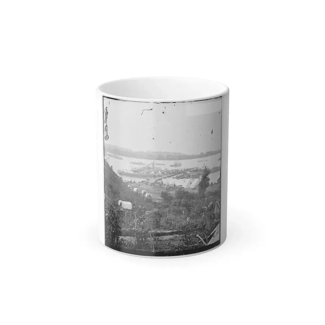 Belle Plain, Va.  Army Wagons and Transports at the Lower Landing (U.S. Civil War) Color Changing Coffee Mug 11oz - Go Mug Yourself