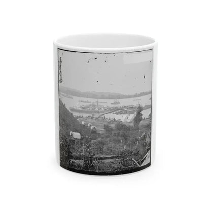 Belle Plain, Va.  Army Wagons And Transports At The Lower Landing (U.S. Civil War) White Coffee Mug 11oz - Go Mug Yourself