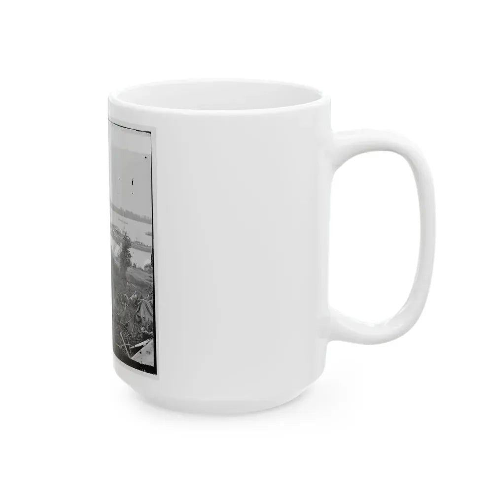 Belle Plain, Va.  Army Wagons And Transports At The Lower Landing (U.S. Civil War) White Coffee Mug - Go Mug Yourself