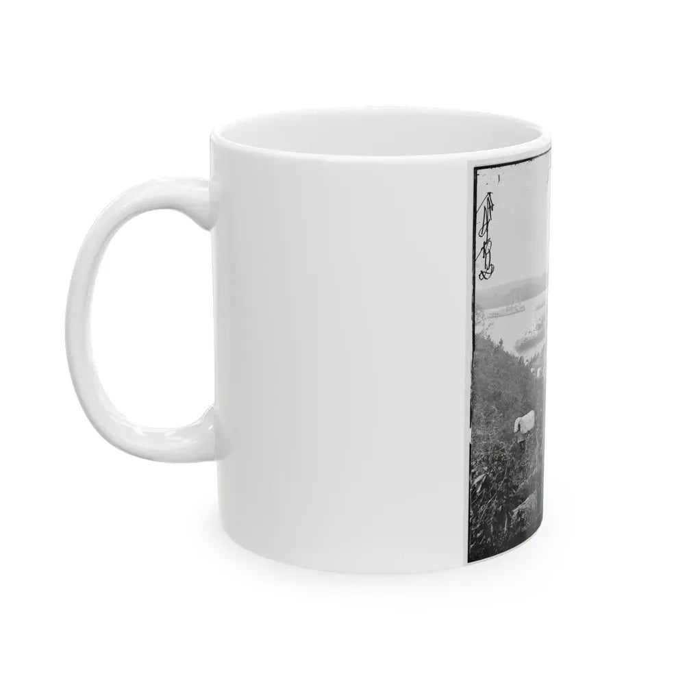 Belle Plain, Va.  Army Wagons And Transports At The Lower Landing (U.S. Civil War) White Coffee Mug - Go Mug Yourself