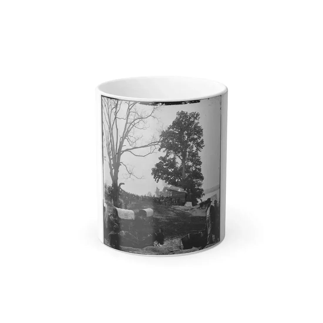 Belle Plain, Va. Wagons of the Sanitary Commission and a Crowd at the Landing (U.S. Civil War) Color Changing Coffee Mug 11oz Default Title - Go Mug Yourself