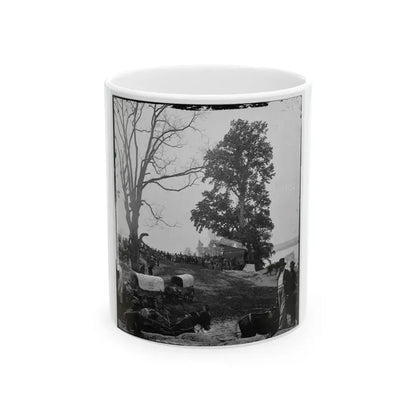 Belle Plain, Va. Wagons Of The Sanitary Commission And A Crowd At The Landing (U.S. Civil War) White Coffee Mug 11oz - Go Mug Yourself