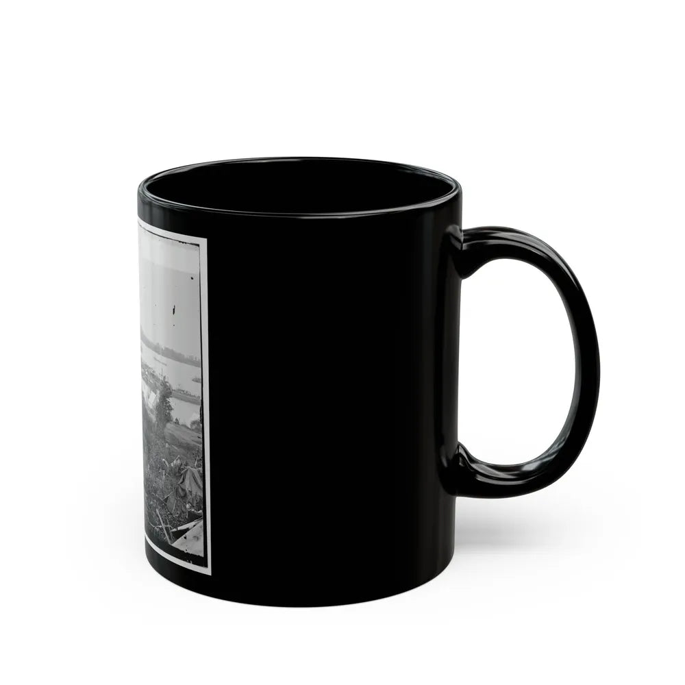 Belle Plain, Va. Army Wagons And Transports At The Lower Landing (U.S. Civil War) Black Coffee Mug-Go Mug Yourself