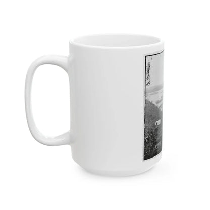 Belle Plain, Va. Army Wagons And Transports At The Lower Landing (U.S. Civil War) White Coffee Mug-Go Mug Yourself