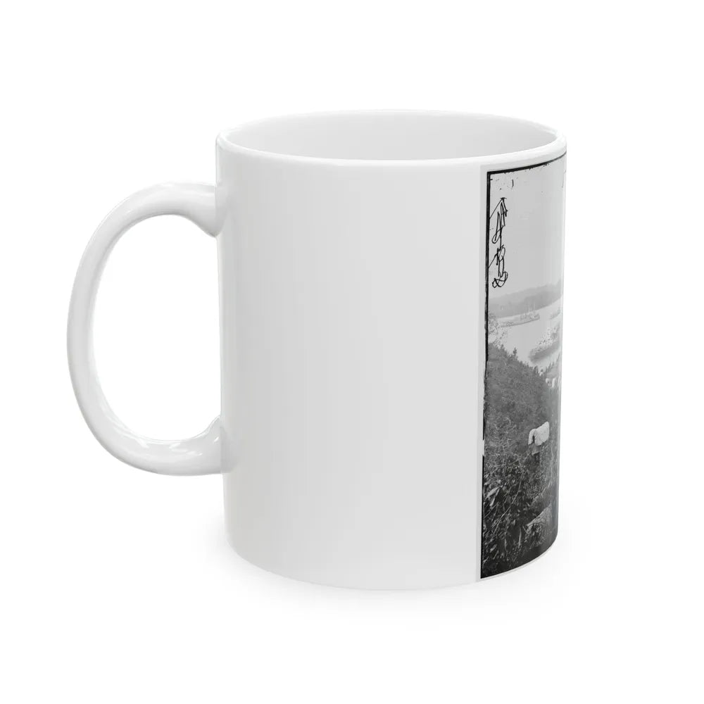 Belle Plain, Va. Army Wagons And Transports At The Lower Landing (U.S. Civil War) White Coffee Mug-Go Mug Yourself