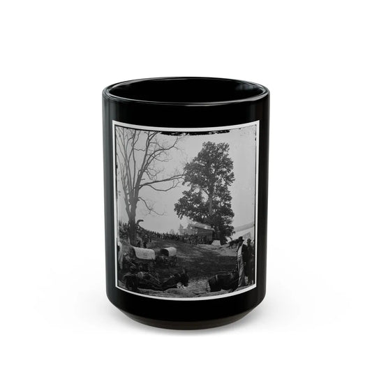 Belle Plain, Va. Wagons Of The Sanitary Commission And A Crowd At The Landing (U.S. Civil War) Black Coffee Mug-15oz-Go Mug Yourself