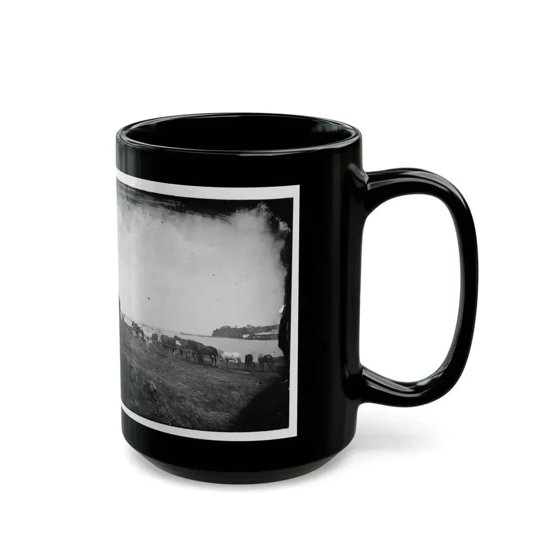 Belle Plain, Virginia. Encampment Of 2nd N.Y. And 1st Mass. Heavy Artillery (U.S. Civil War) Black Coffee Mug - Go Mug Yourself