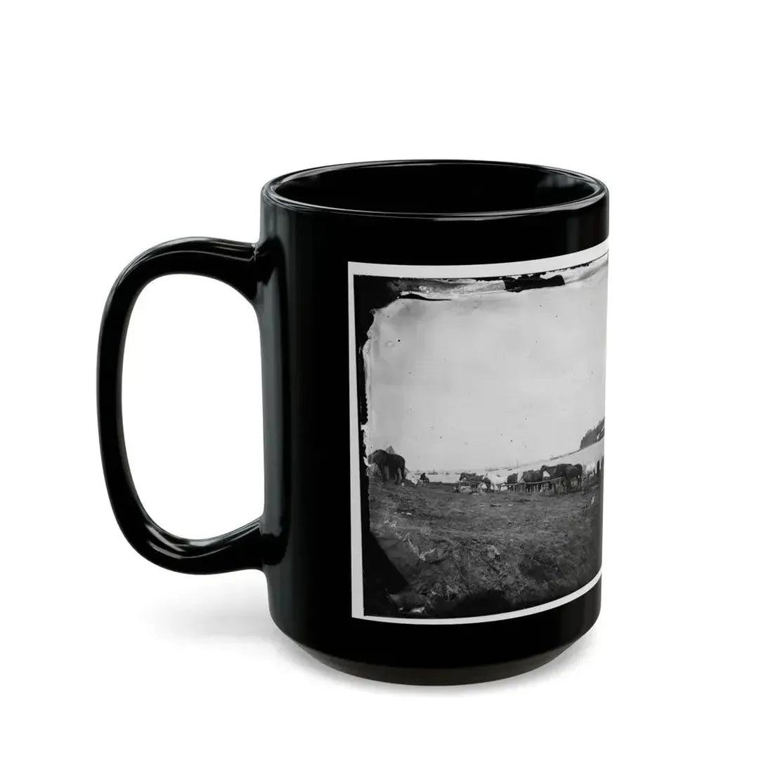 Belle Plain, Virginia. Encampment Of 2nd N.Y. And 1st Mass. Heavy Artillery (U.S. Civil War) Black Coffee Mug - Go Mug Yourself