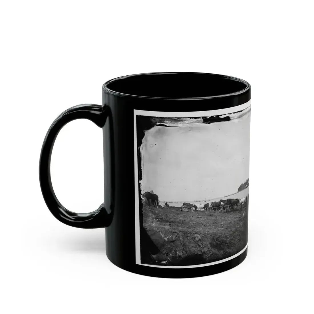 Belle Plain, Virginia. Encampment Of 2nd N.Y. And 1st Mass. Heavy Artillery (U.S. Civil War) Black Coffee Mug - Go Mug Yourself